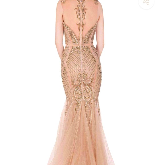 Mega Sparkling Evening Gown by Terani in Bronze